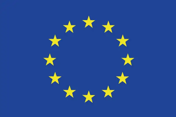 Vector illustration of Vector flag of the Republic of European Union. National flag of European Union. illustration