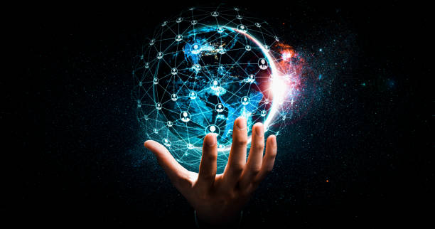 istock Global network connection covering earth with link of innovative perception 1318288162