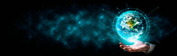 istock Global network connection covering earth with link of innovative perception 1318288209