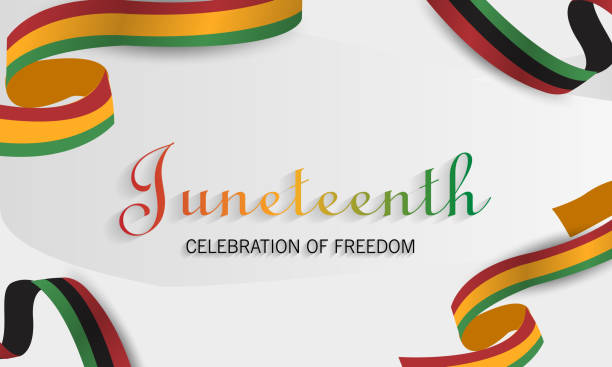六月十九日自由日。6月19日非裔美國人解放日。黑色、紅色和綠色。向量插圖 - juneteenth celebration 幅插畫檔、美工圖案、卡通及圖標