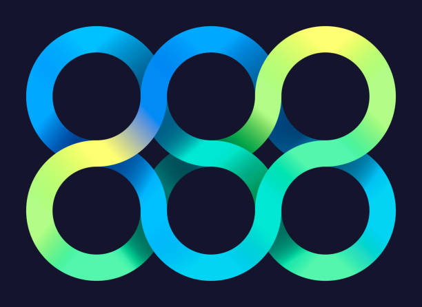 무한 루프 추상 설계 요소 - infinity circle continuity geometric shape stock illustrations