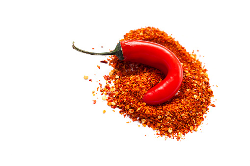 Chili, red pepper flakes and chili powder burst