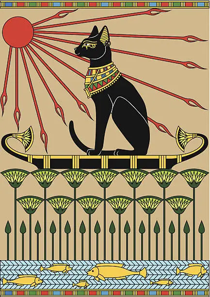 Vector illustration of Egypt Cat