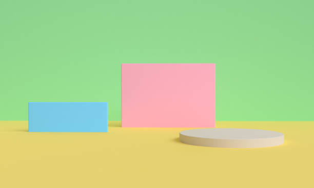 istock Abstract minimal style geometry mock up of podium for product . 3D rendering. 1318312695