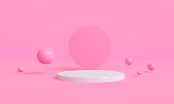 istock Abstract minimal style geometry mock up of podium for product . 3D rendering. 1318312701