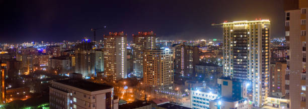 istock Illuminated dormitory area of the city at night 1318313049
