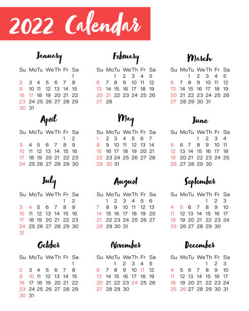 istock Vertical Calendar for Year 2022, isolated on white background. United States Calendar grid in English. Vector template 1318314150