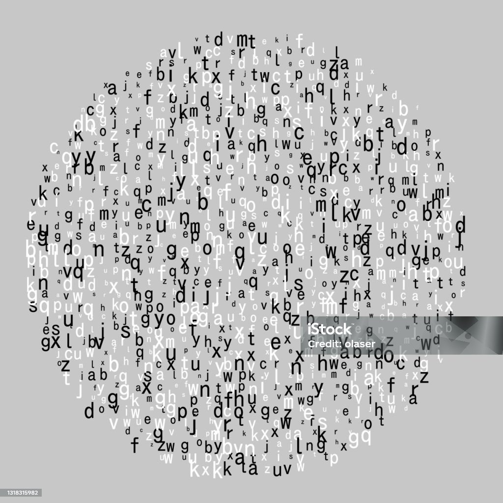 Small Circle Random Small Random Alphabet Characters Forming Circle Stock Illustration ...