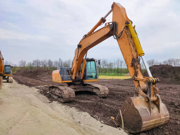 istock Excavator parked at the construction area. 1318321669