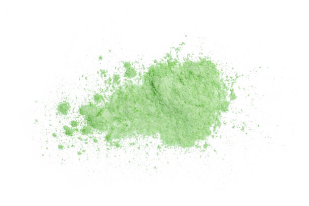 Green cosmetic or make up powder isolated on white. Green cosmetic or make up powder isolated on white. green clay stock pictures, royalty-free photos & images
