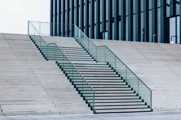 moder staircase in concrete urban surrounding.