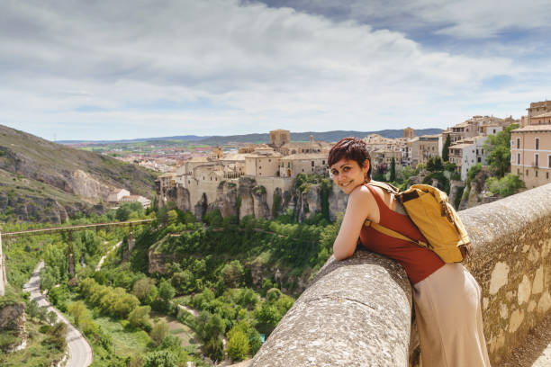 istock Travel backpack and holidays concept in european cities. 1318327318