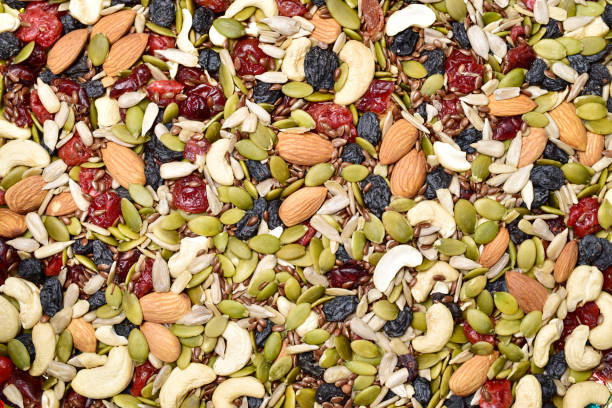 istock Top View Of Trail Mix, Trail Mix texture 1318328476