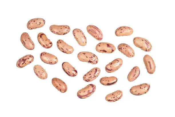 Pinto Beans Isolated On White Background With Clipping Path