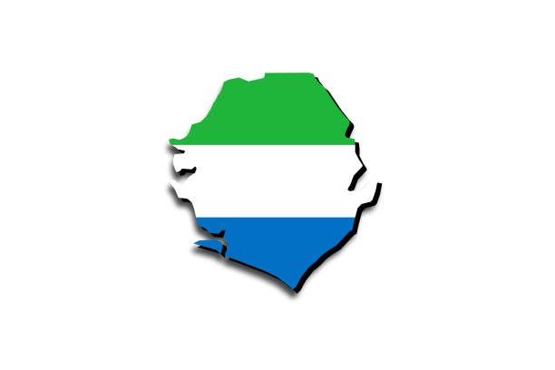 istock Outline map of Sierra Leone with the national flag 1318339215