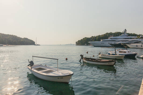 Boats docked at harbor of Cavtat Cavtat, Croatia - 9 August 2015: Boats docked at harbor of Cavtat cavtat photos stock pictures, royalty-free photos & images
