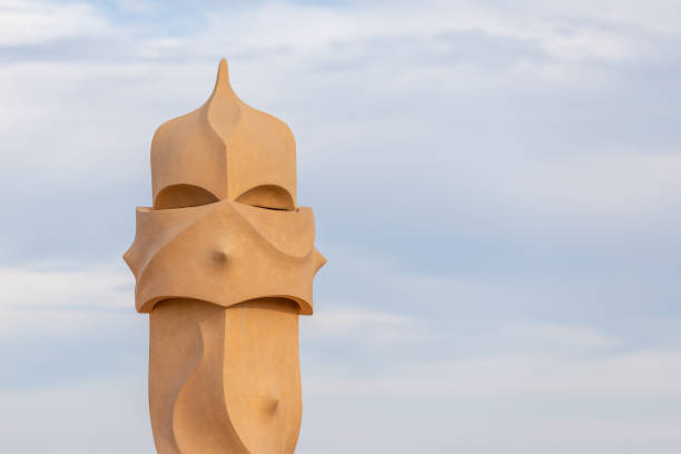 la pedrera, casa mila detalhes. - barcelona la pedrera spain catalonia - fotografias e filmes do acervo