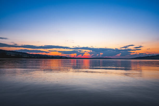 istock Sunset over the lake 1318351266