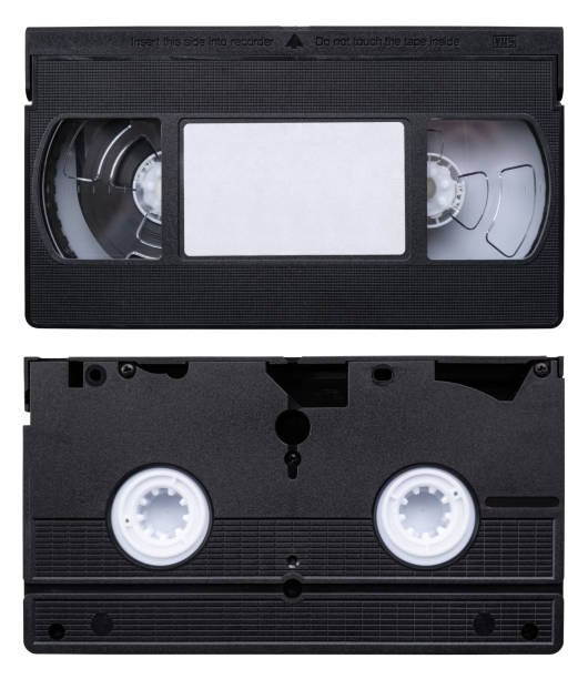 isoliertes videokassettenband - videokassette stock-fotos und bilder