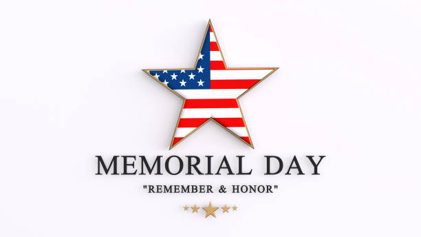 forme d’étoile de concept de memorial day sur le fond blanc - american flag flag usa us memorial day photos et images de collection