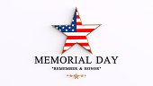 Memorial Day Concept star shape on white background