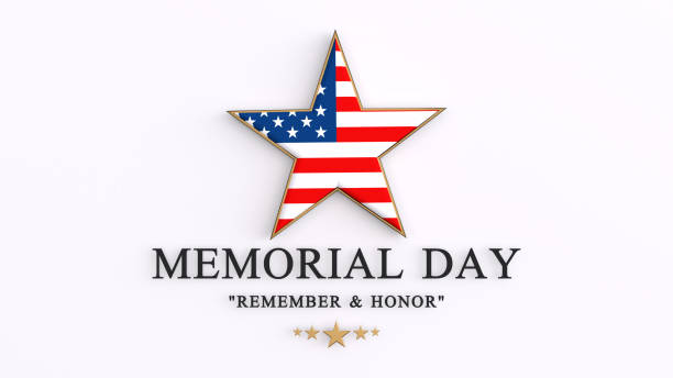 memorial day concept forma estrela em fundo branco - war memorial holiday - fotografias e filmes do acervo