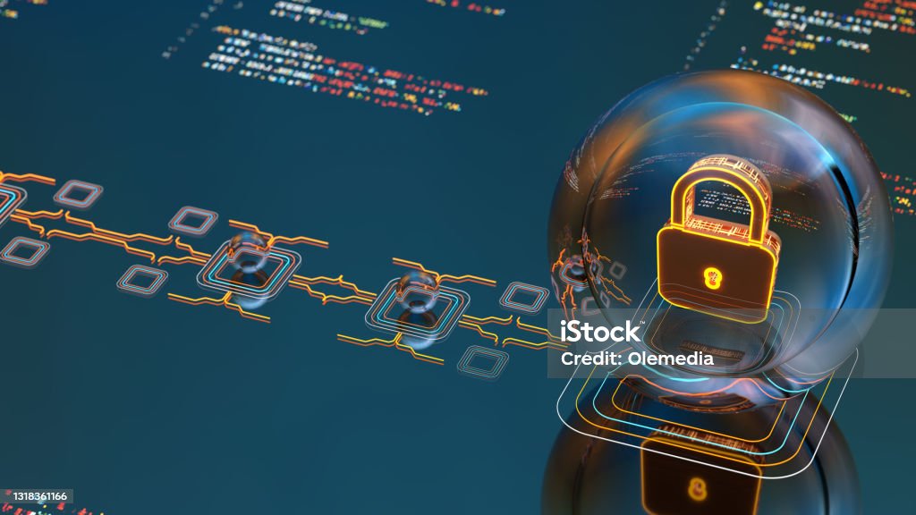 Digital background security systems and data protection Digital background depicting innovative technologies in security systems, data protection Internet technologies 3d rendering Security Stock Photo