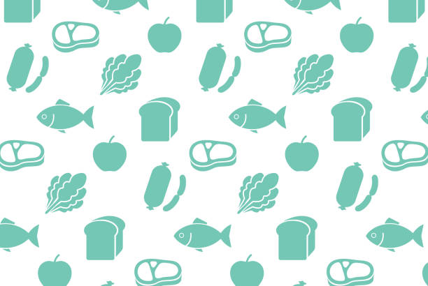 食品シンボルパターン - 食パン点のイラスト素材／クリップアート素材／マンガ素材／アイコン素材