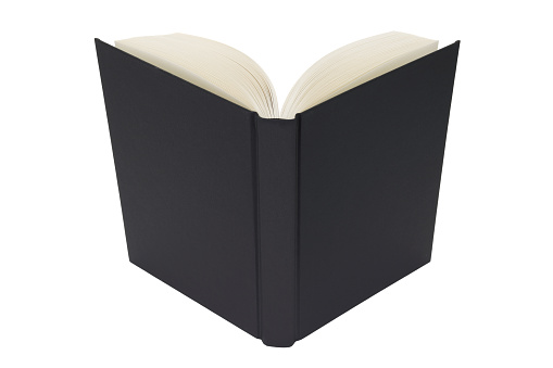 Open book black on white with a clipping path