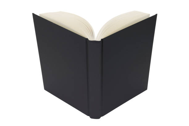 Open book black on white with clipping path Open book black on white with a clipping path open dictionary stock pictures, royalty-free photos & images