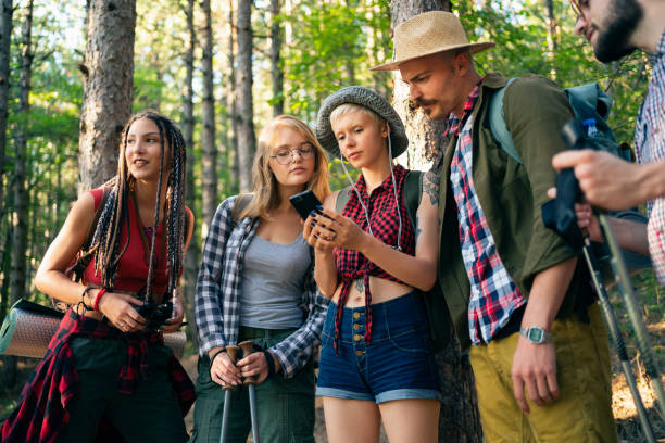 istock Friends examining map on the smart phone 1318372627
