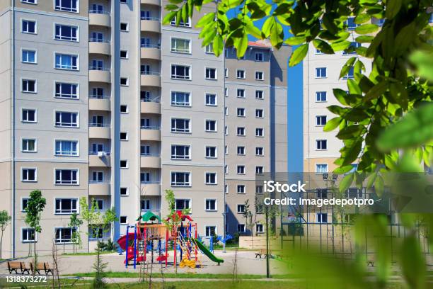 Cityscape Of Residential Apartment Buildings Stock Photo - Download Image Now - Residential Building, House, Apartment