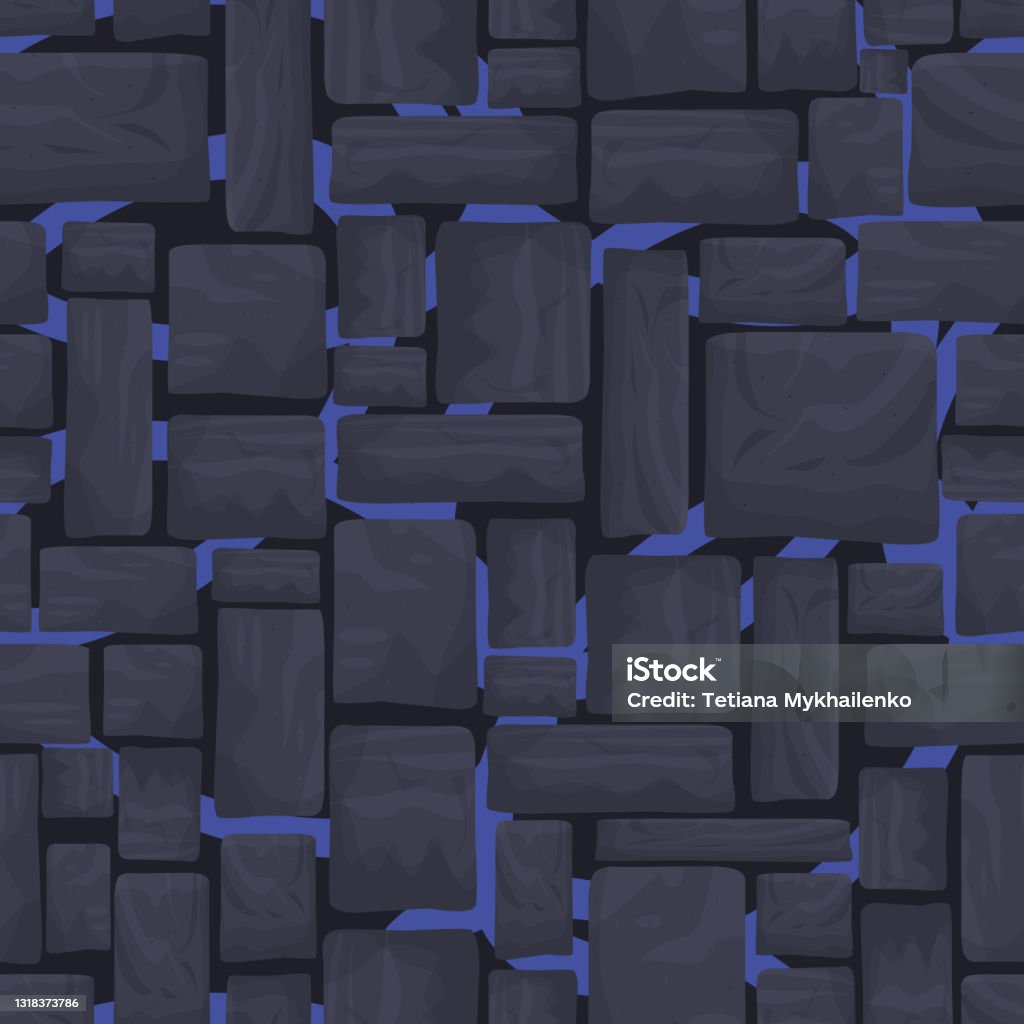 Architecture Vector Rocks Stone Rock Seamless Pattern Vector Illustration Blue Abstract ...