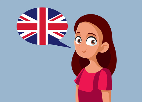 Teen Girl Speaking English Vector Cartoon Stock Illustration - Download  Image Now - Cartoon, Communication, Cultures - iStock