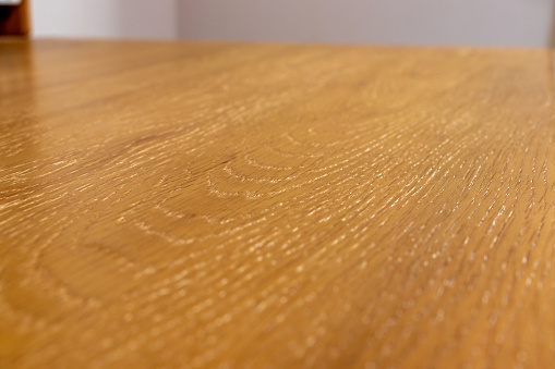 Flat surface of a wooden desk