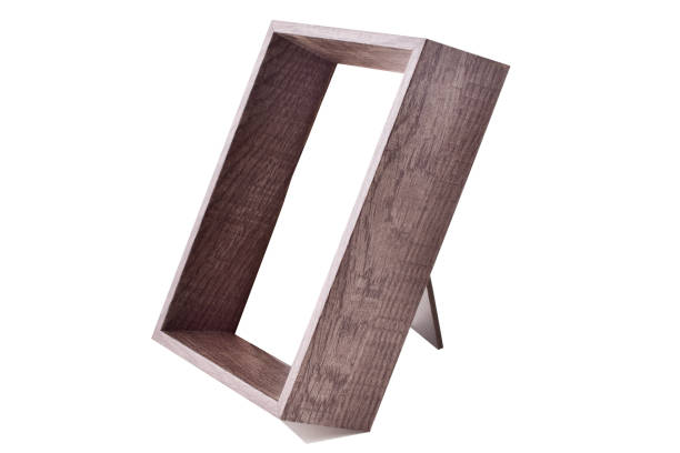 istock Side View Of Empty Wooden Frame Isolated On White Background With Clipping Path 1318378886