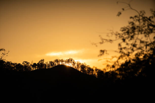 istock Sunset behind the moutain. 1318386707