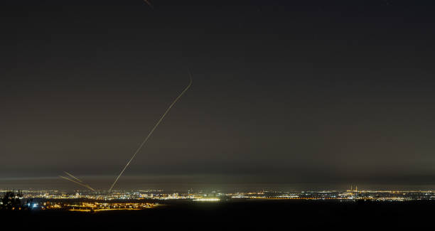 istock Iron dome rockets fire to arabs rockets over Ashkelon city 1318395721