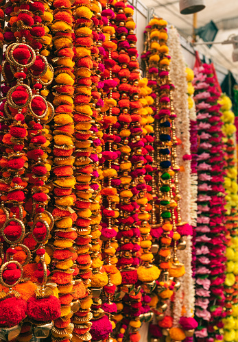 Decoración de guirnalda colgante para la boda tradicional india. photo