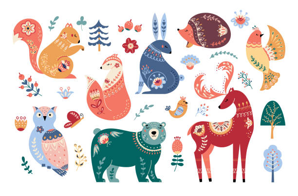 Scandinavian Animals Set Folk Forest Vector Illustration Stock Illustration - Download Image Now - iStock Scandinavian Animals Set Folk Forest Vector Illustration Stock Illustration - Download Image Now - iStock