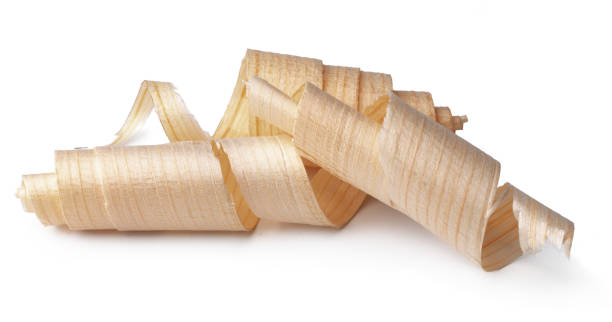 istock Wood shavings isolated on white background 1318400760