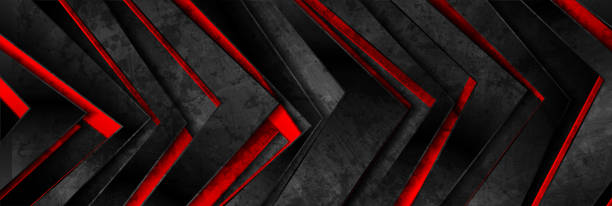 istock Glossy red and black grunge arrows geometric background 1318401881