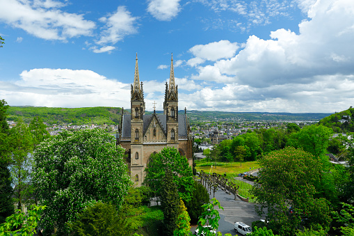 The skyline and golden spires of Oxford University at duskUK