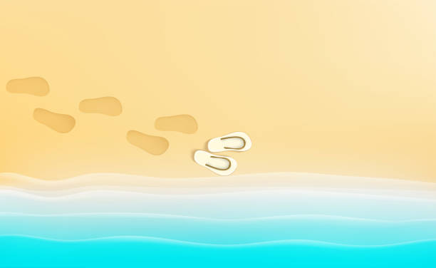 93 Cartoon Of A Footprints In The Sand Beach Illustrations & Clip Art -  iStock