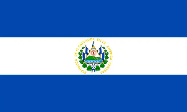 Vector illustration of vector illustration of the El Salvador flag. patriotic concept