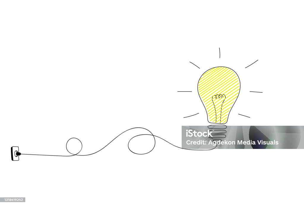 Light Bulb Plugged Into Socket Had Drawn Stock Illustration - Download ...