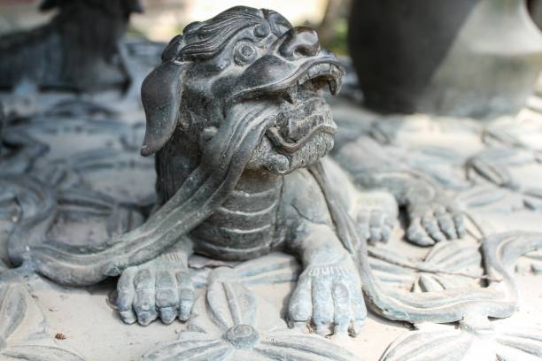 istock Cooper sculpture of ancient style dragon. 1318423447