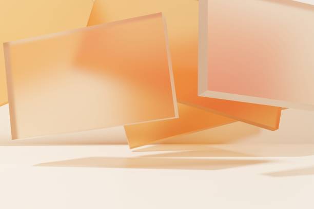 istock 3d neutral color flying glass rectengular walls on a beige background 1318423519