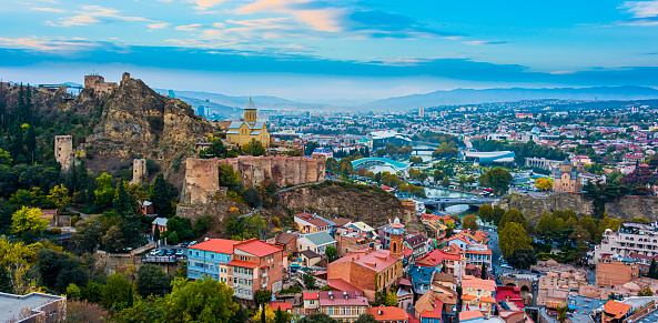 Panoramic view of Tbilisi, Georgia.