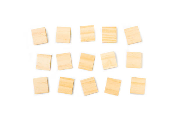 istock Square wooden cubes on a white background 1318427880